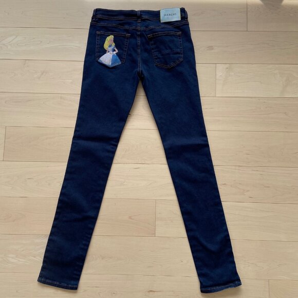 Rare Iceberg Disney Alice Embroidered Skinny Jeans Collectible Designer Denim 27 - Picture 16 of 16
